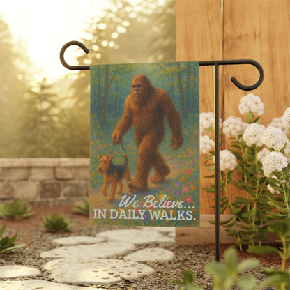 Printify Home Decor Garden Flag, Airedale Terrier Bigfoot Yeti Decor, Cryptozoology Yard Decorations