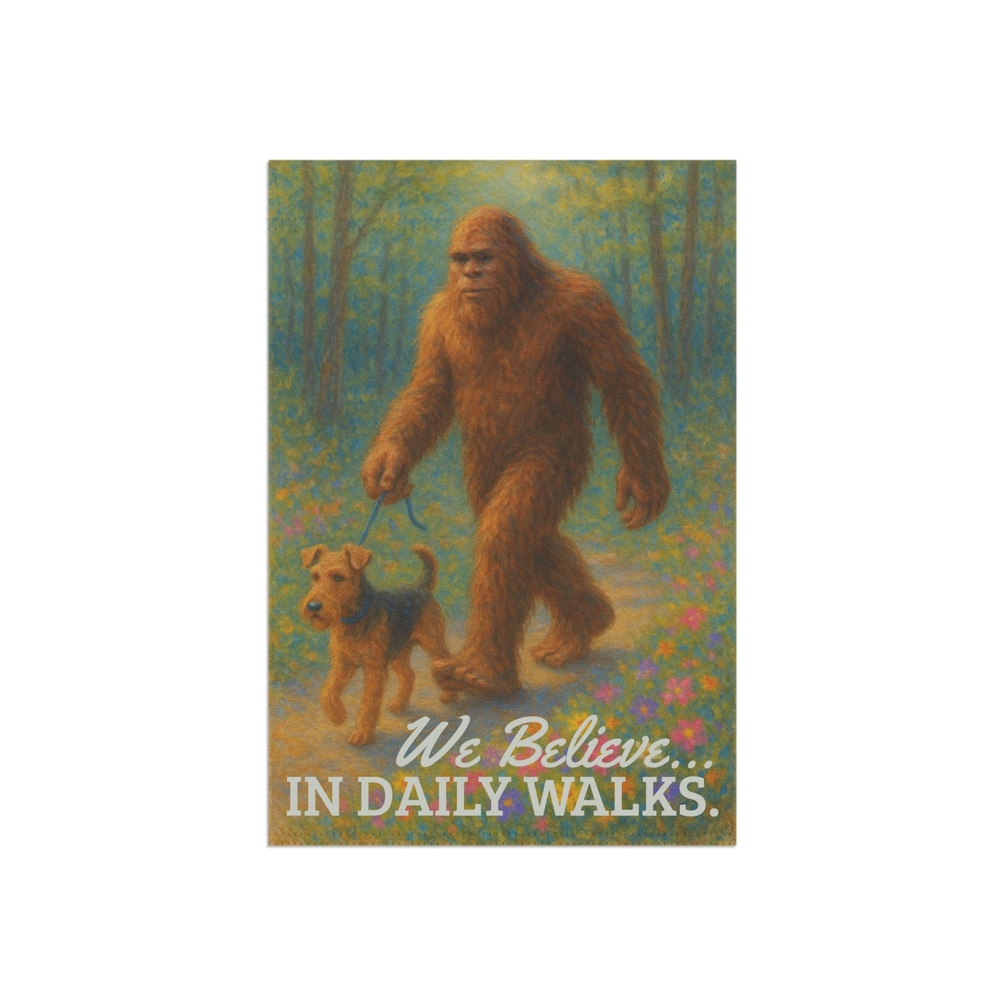 Printify Home Decor Garden Flag, Airedale Terrier Bigfoot Yeti Decor, Cryptozoology Yard Decorations