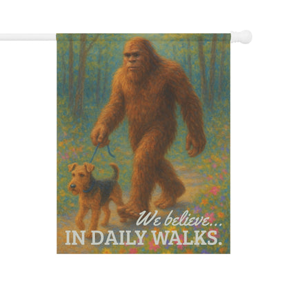 Printify Home Decor 24.5'' × 32'' Garden Flag, Airedale Terrier Bigfoot Yeti Decor, Cryptozoology Yard Decorations