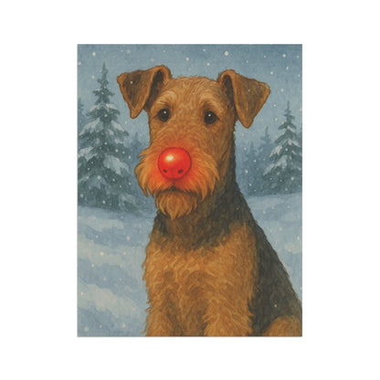 Printify Home Decor Garden Flag, Airedale Terrier Christmas Decor, Reindeer Funny Yard Decorations