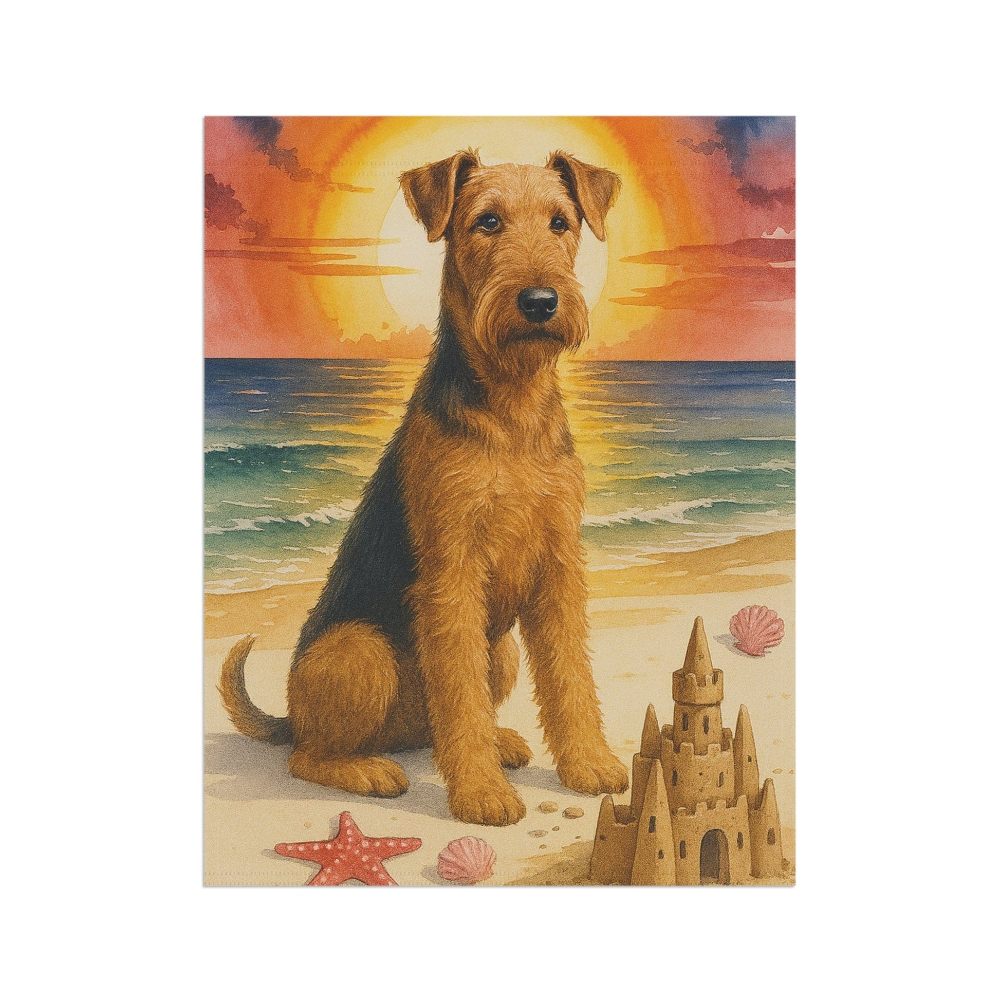 Printify Home Decor Garden Flag, Airedale Terrier Nautical Decor - House Banner for Beach Yard Art, Outdoor Garden Sign, Dog Lover Gift - Summer Garden Flag