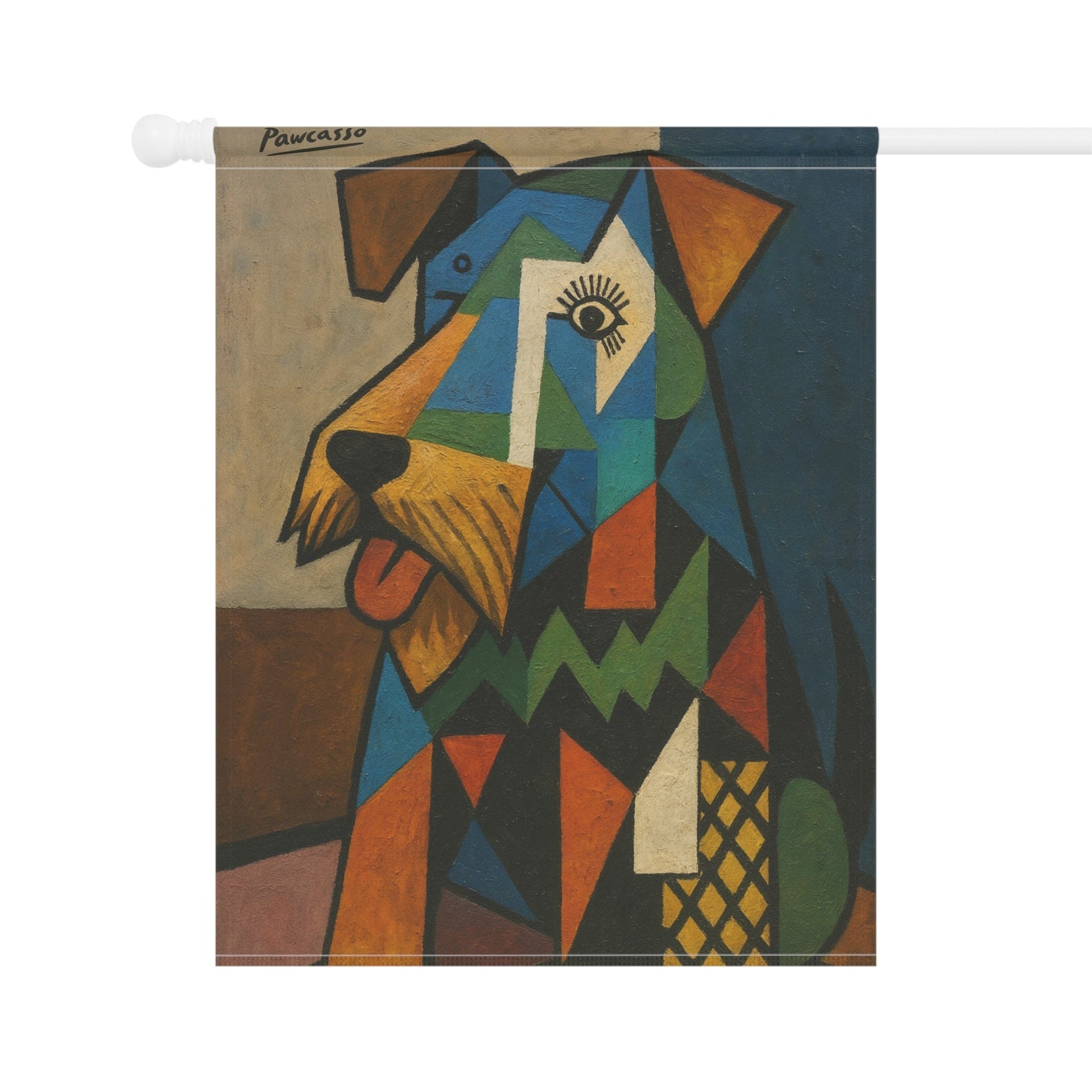 Printify Home Decor Garden Flag, Airedale Terrier Picasso Art Lover Banner, Front Yard Home Decor, Dog Lover Outdoor Sign, Housewarming New Home Gift