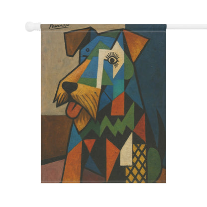 Printify Home Decor Garden Flag, Airedale Terrier Picasso Art Lover Banner, Front Yard Home Decor, Dog Lover Outdoor Sign, Housewarming New Home Gift