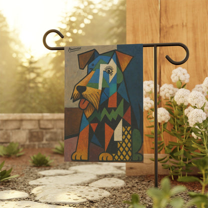 Printify Home Decor Garden Flag, Airedale Terrier Picasso Art Lover Banner, Front Yard Home Decor, Dog Lover Outdoor Sign, Housewarming New Home Gift