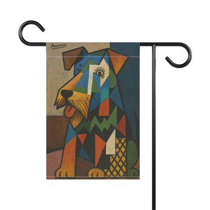 Printify Home Decor Garden Flag, Airedale Terrier Picasso Art Lover Banner, Front Yard Home Decor, Dog Lover Outdoor Sign, Housewarming New Home Gift