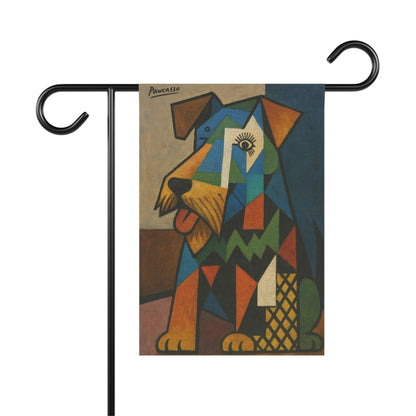 Printify Home Decor 12'' × 18'' Garden Flag, Airedale Terrier Picasso Art Lover Banner, Front Yard Home Decor, Dog Lover Outdoor Sign, Housewarming New Home Gift