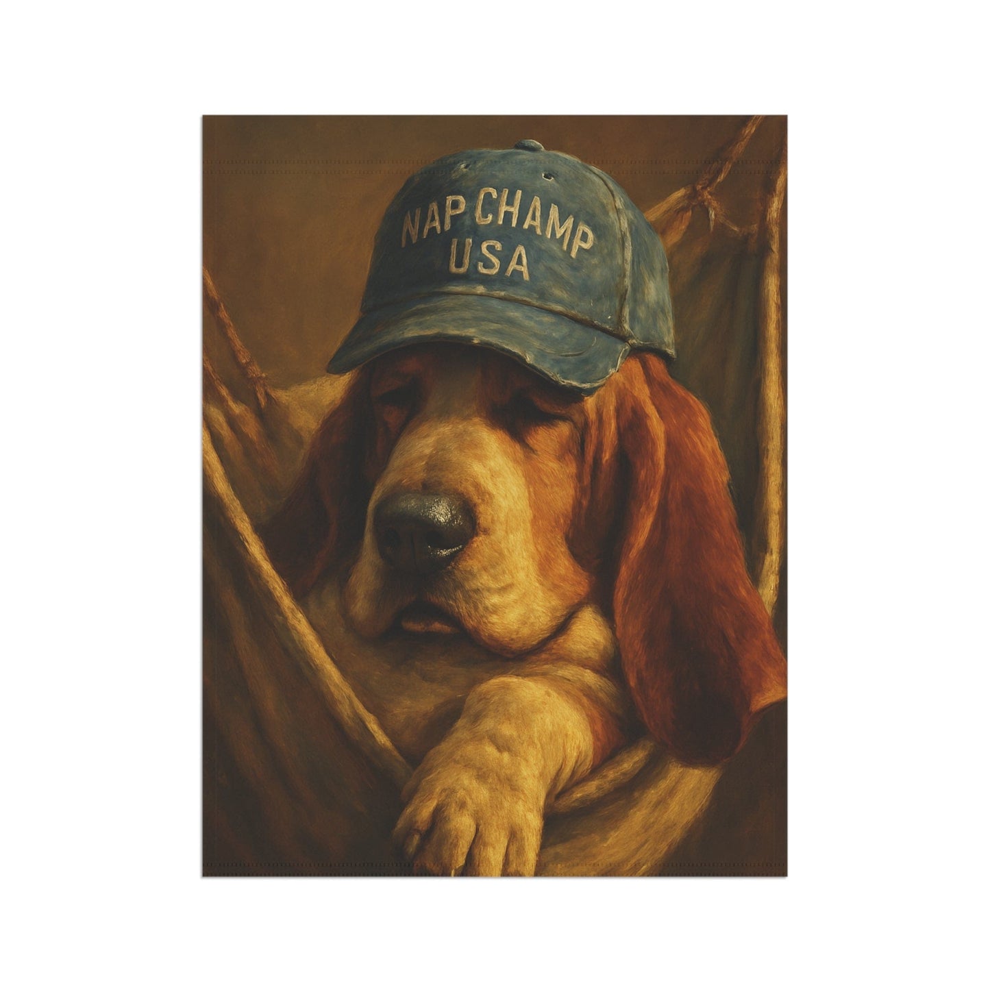 Printify Home Decor Garden Flag, Basset Hound Nap Champ Decor, Funny Yard Decorations