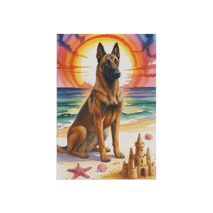 Printify Garden Flag Garden Flag, Belgian Malinois Nautical Decor - House Banner for Beach