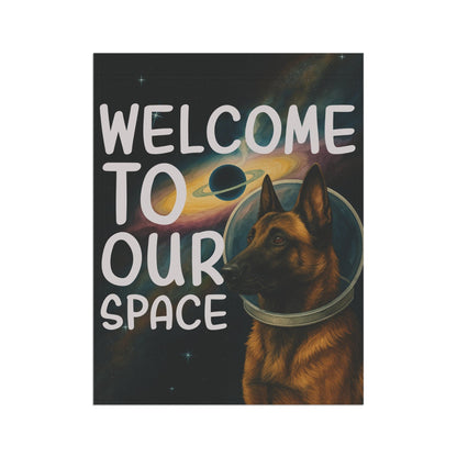 Printify Home Decor Garden Flag, Belgian Malinois Space Lover Banner, Astronaut Decor, Outer Space
