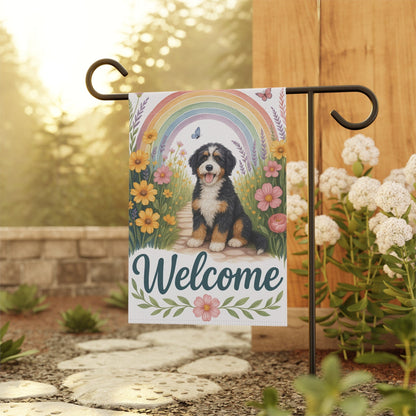 Printify Garden Flag Garden Flag, Bernedoodle Dog Welcome Yard Decor, Outdoor Spring Decoration