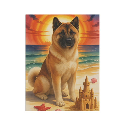 Printify Home Decor Garden Flag, Fawn American Akita Nautical Decor, House Banner for Beach Yard Art, Outdoor Garden Sign