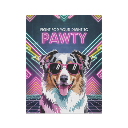 Printify Home Decor Garden Flag, Retro Tricolor Australian Shepherd Banner, 80s Party Decor, Housewarming Gift, Front Yard Spring