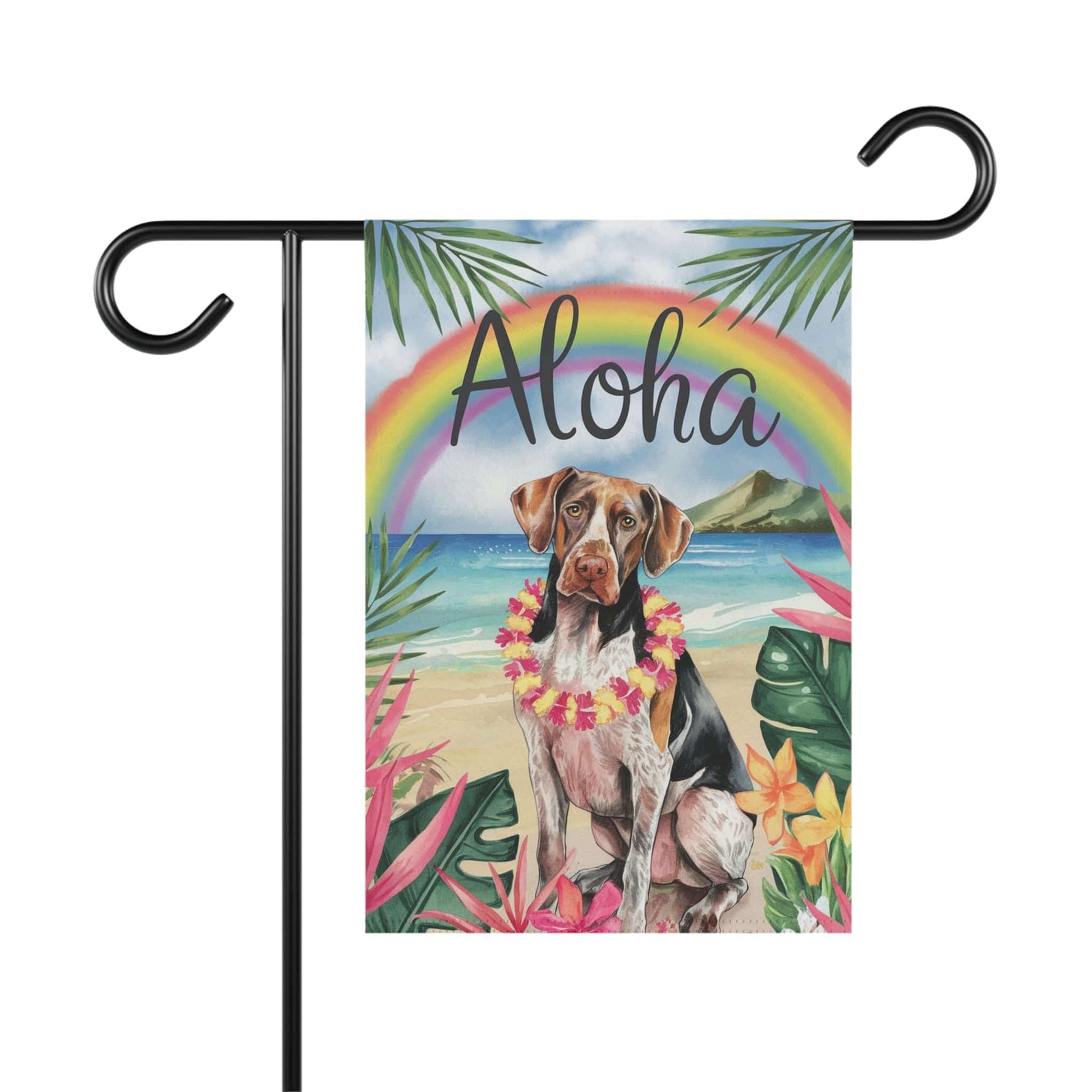 Printify Garden Flag German Shorthaired Pointer Aloha Garden Flag