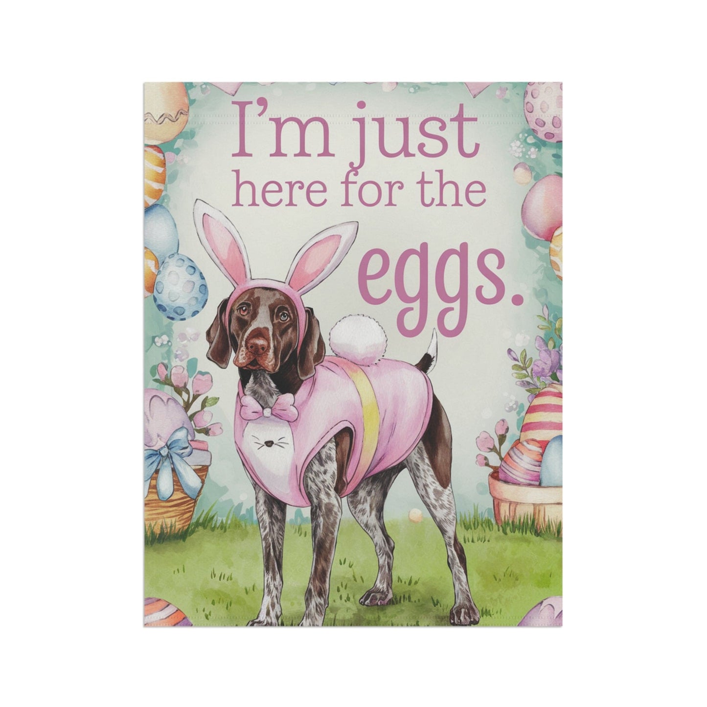 Printify Home Decor German Shorthaired Pointer Easter Yard Flag Home Garden, Funny Dog Lover Outside Decor