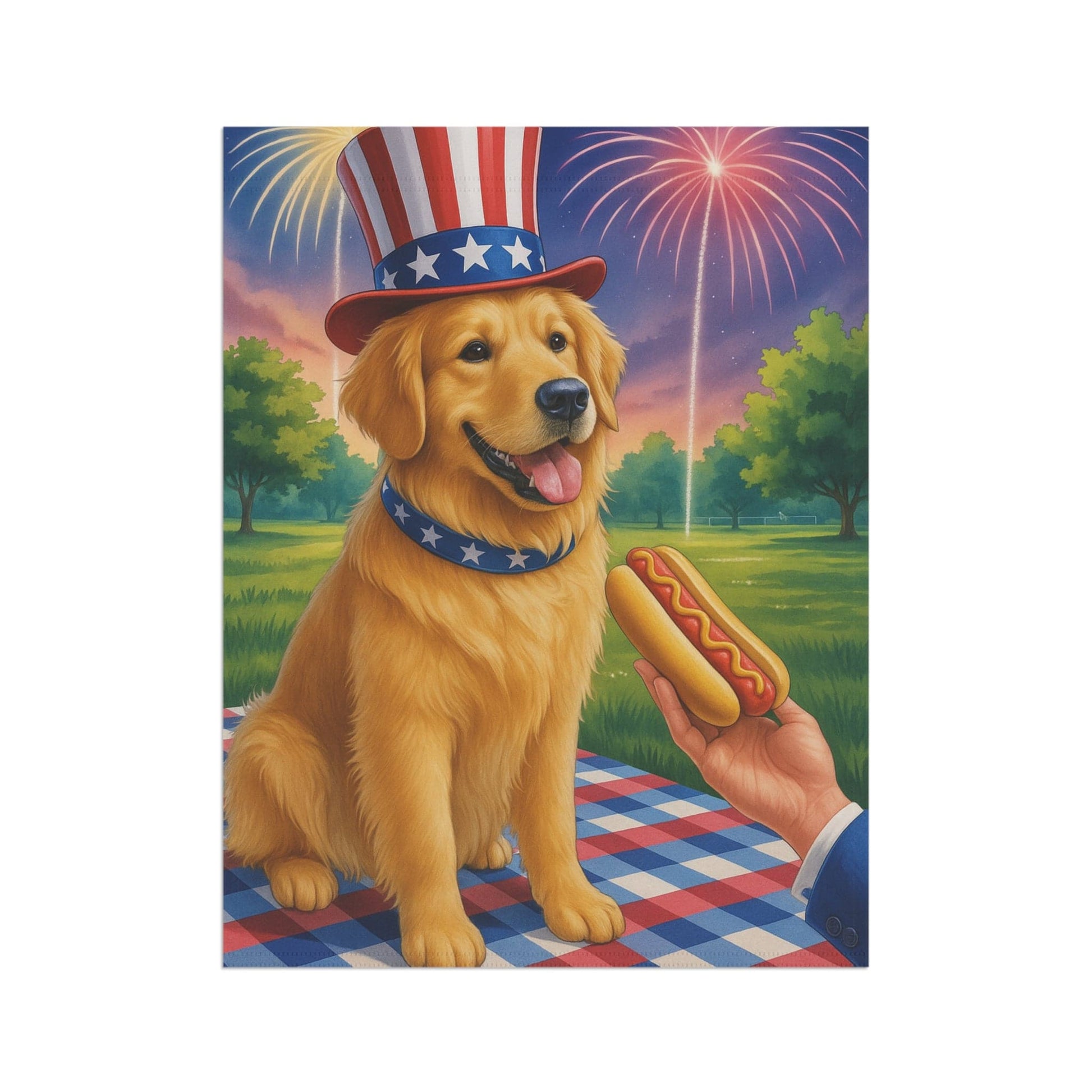 Golden Retriever 4th July Garden Flag