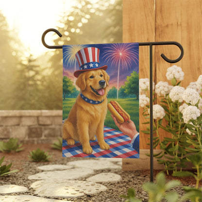 Golden Retriever 4th July Garden Flag