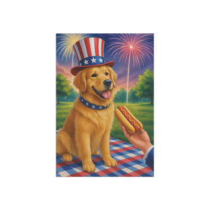 Golden Retriever 4th July Garden Flag