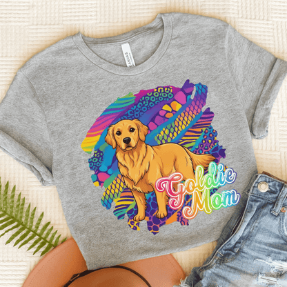 Golden Retriever 90's Neon TShirt Athletic Heather