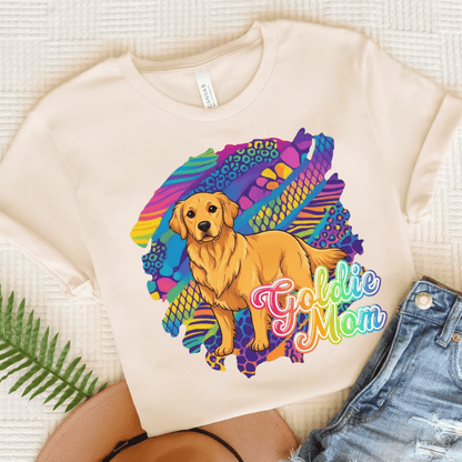 Golden Retriever 90's Neon TShirt Natural