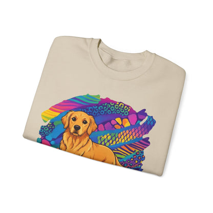 Golden Retriever 90s Neon Sweatshirt