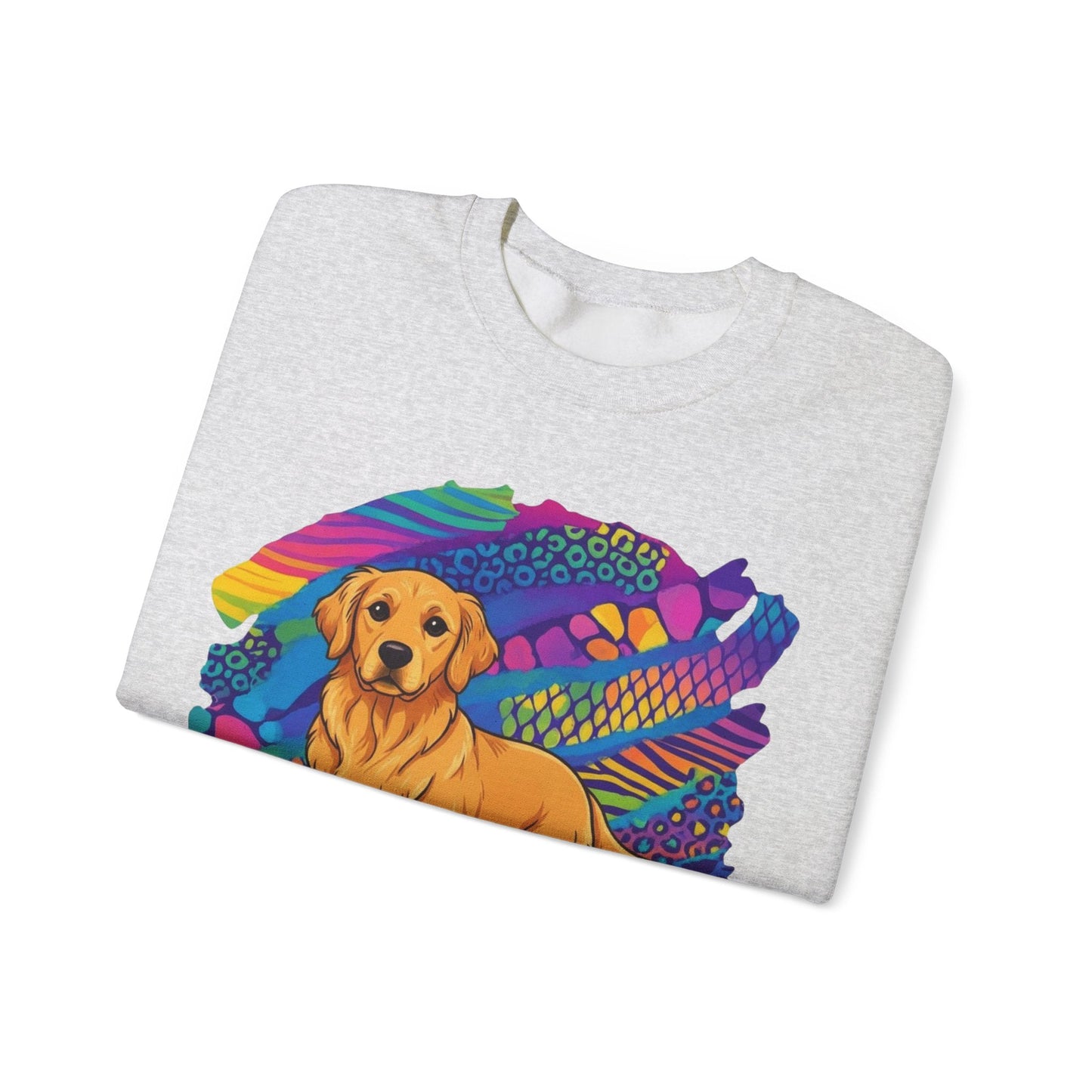 Golden Retriever 90s Neon Sweatshirt