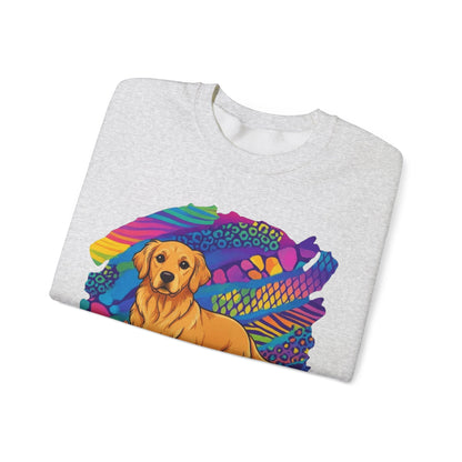 Golden Retriever 90s Neon Sweatshirt