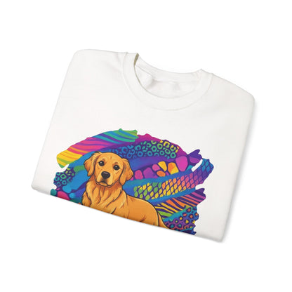 Golden Retriever 90s Neon Sweatshirt