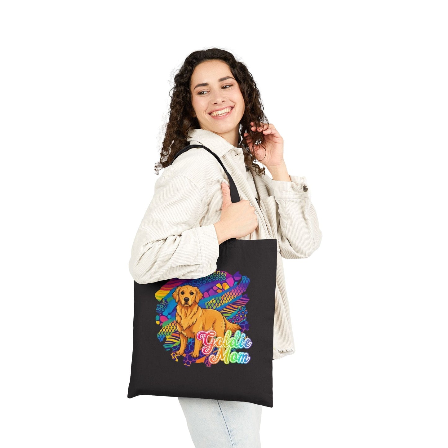 Golden Retriever 90s Neon Tote Bag
