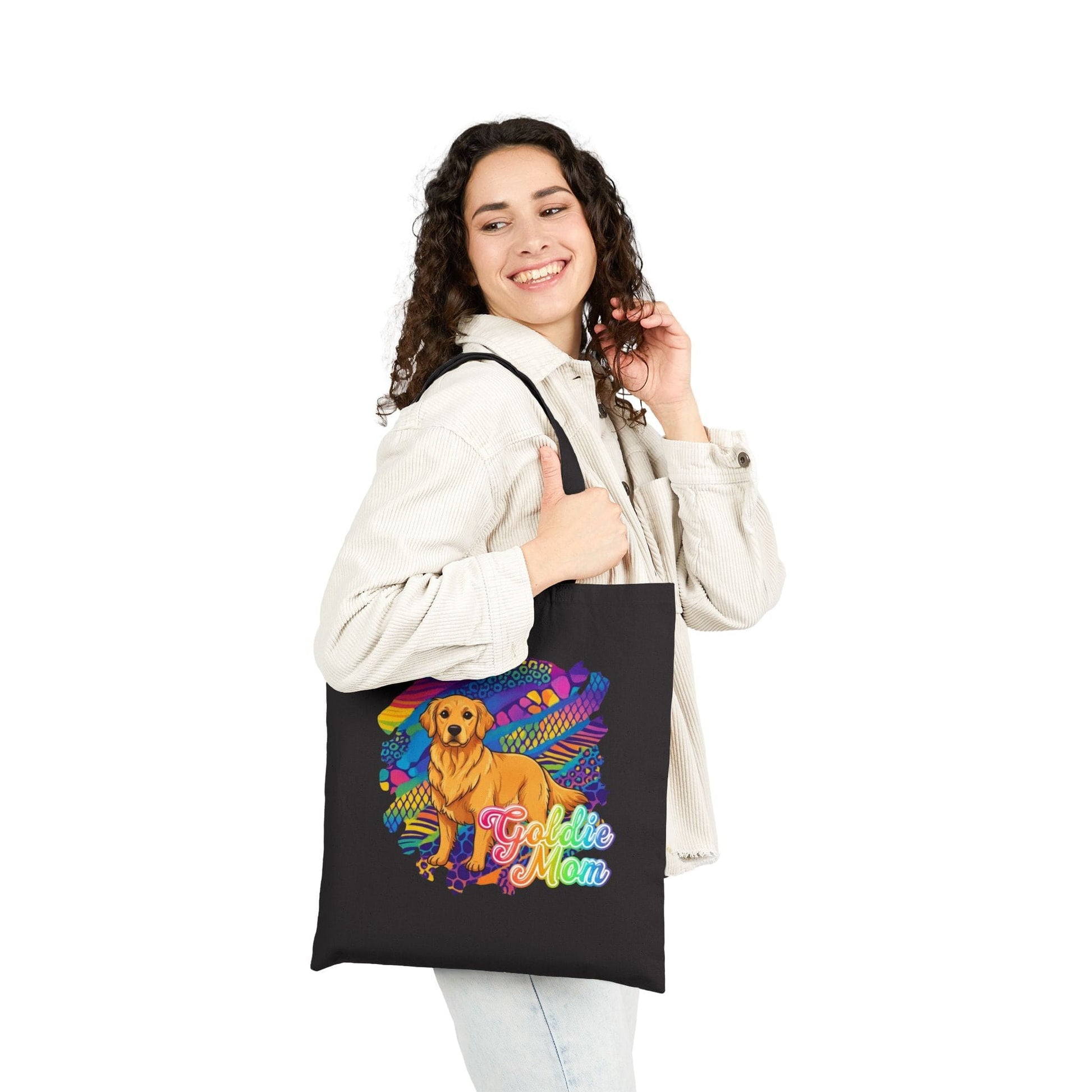 Golden Retriever 90s Neon Tote Bag