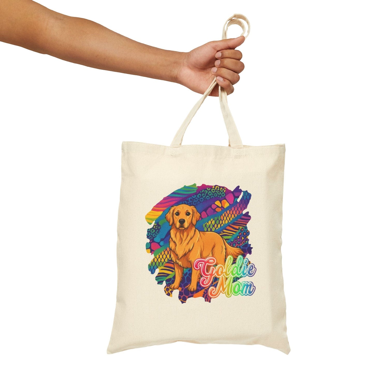 Golden Retriever 90s Neon Tote Bag