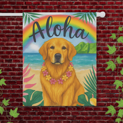 Golden Retriever Aloha Luau Garden Flag 24.5'' × 32''