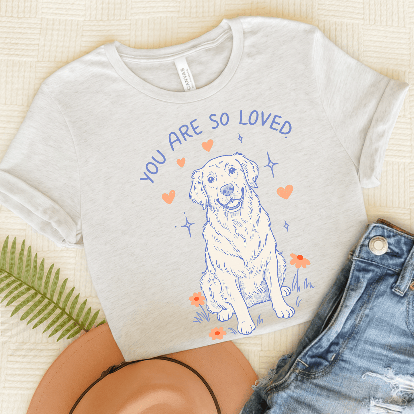Golden Retriever Always Loved Unisex Tshirt Ash