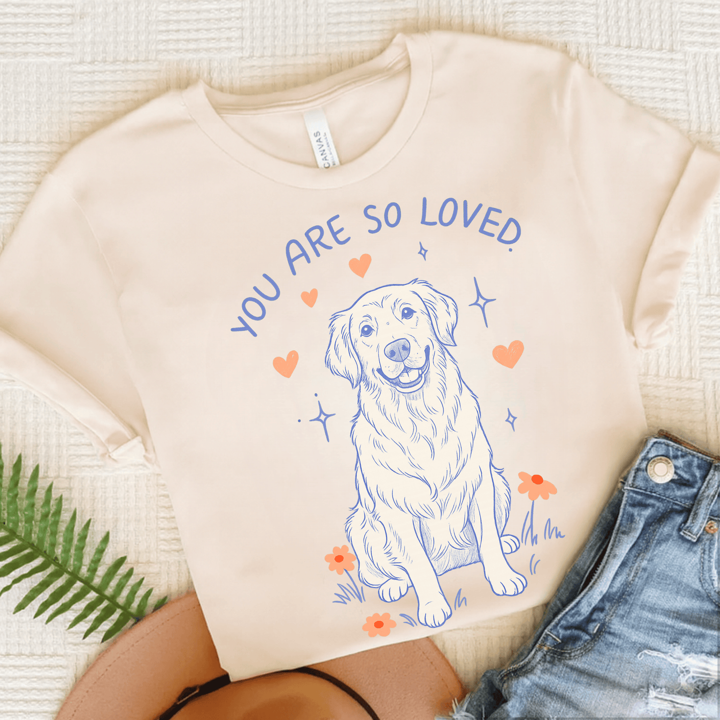 Golden Retriever Always Loved Unisex Tshirt Natural