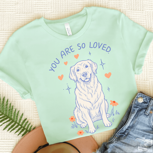 Golden Retriever Always Loved Unisex Tshirt Heather Mint