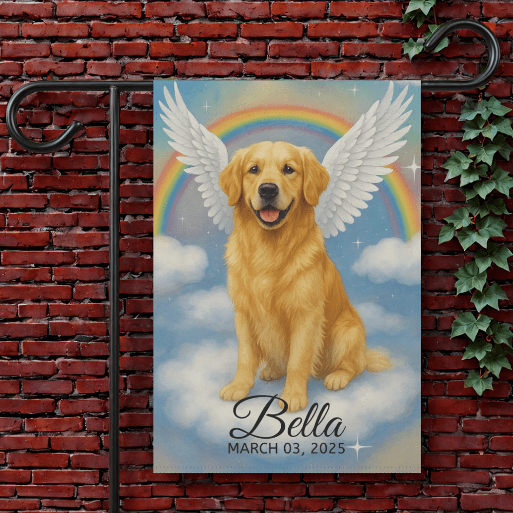 Golden Retriever Angel Garden Flag 12'' × 18''