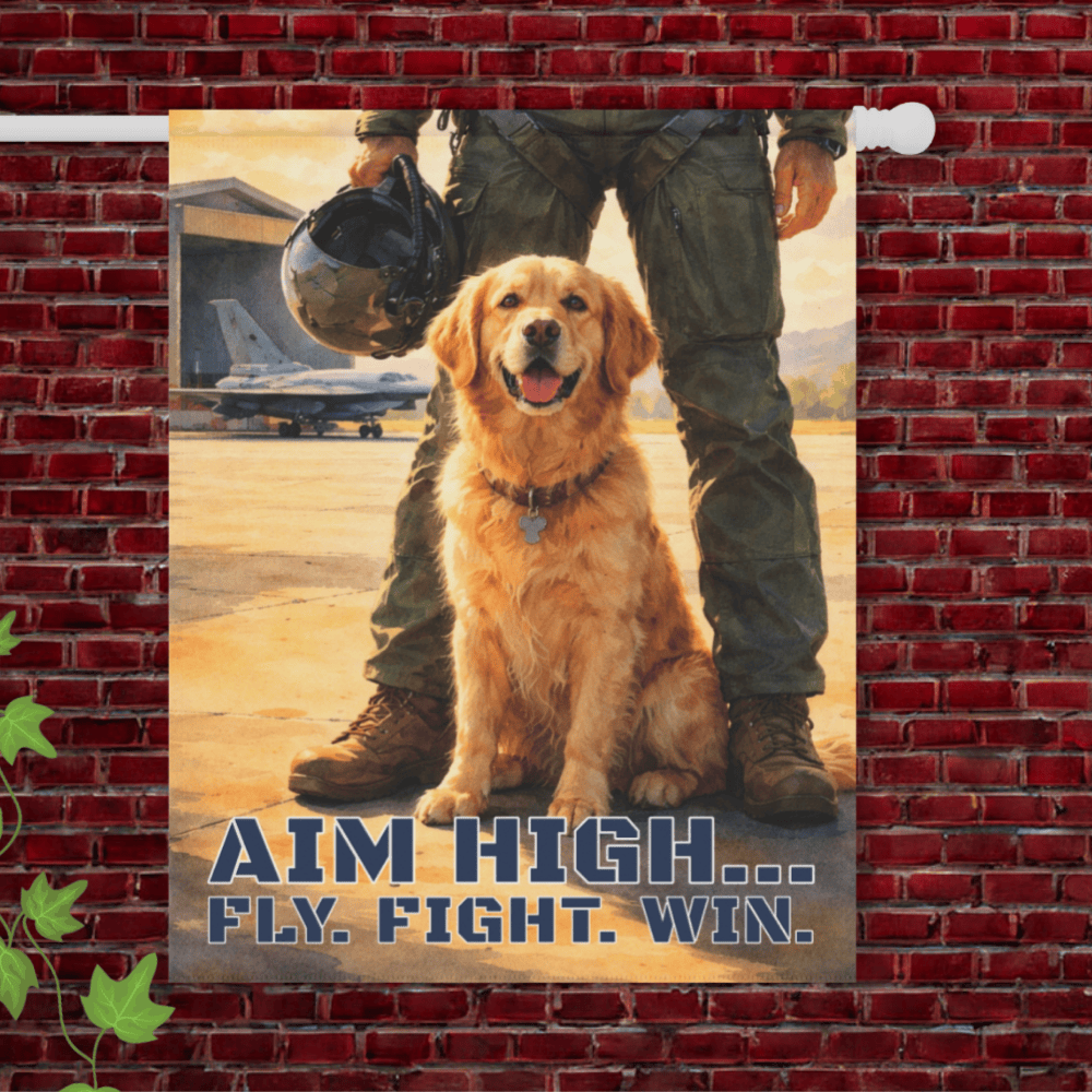 Golden Retriever Aviation Armed Forces Pilot Garden Flag 24.5'' × 32''