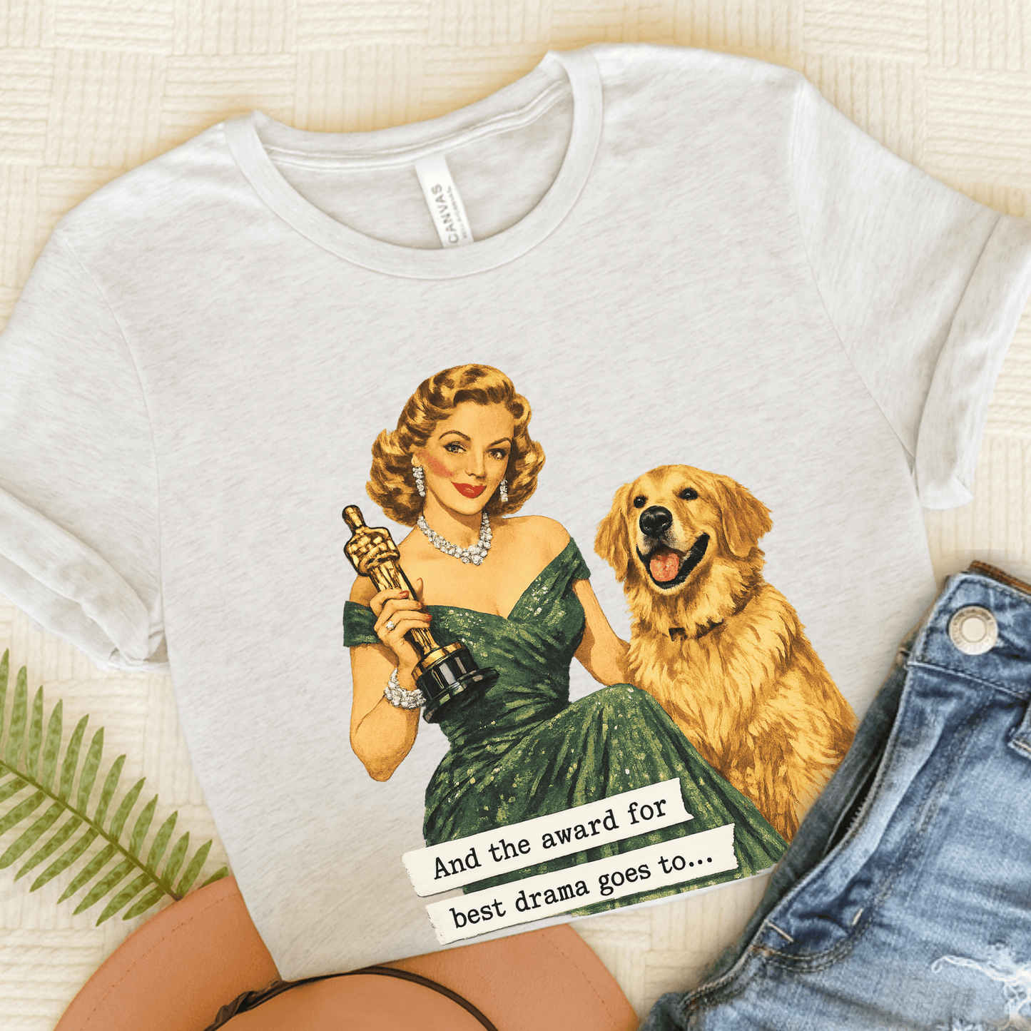 Golden Retriever Award for Best Drama Unisex TShirt Ash
