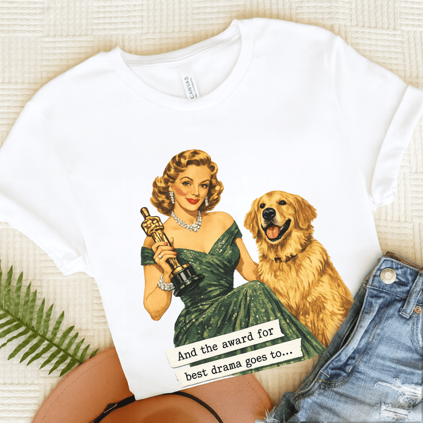 Golden Retriever Award for Best Drama Unisex TShirt White