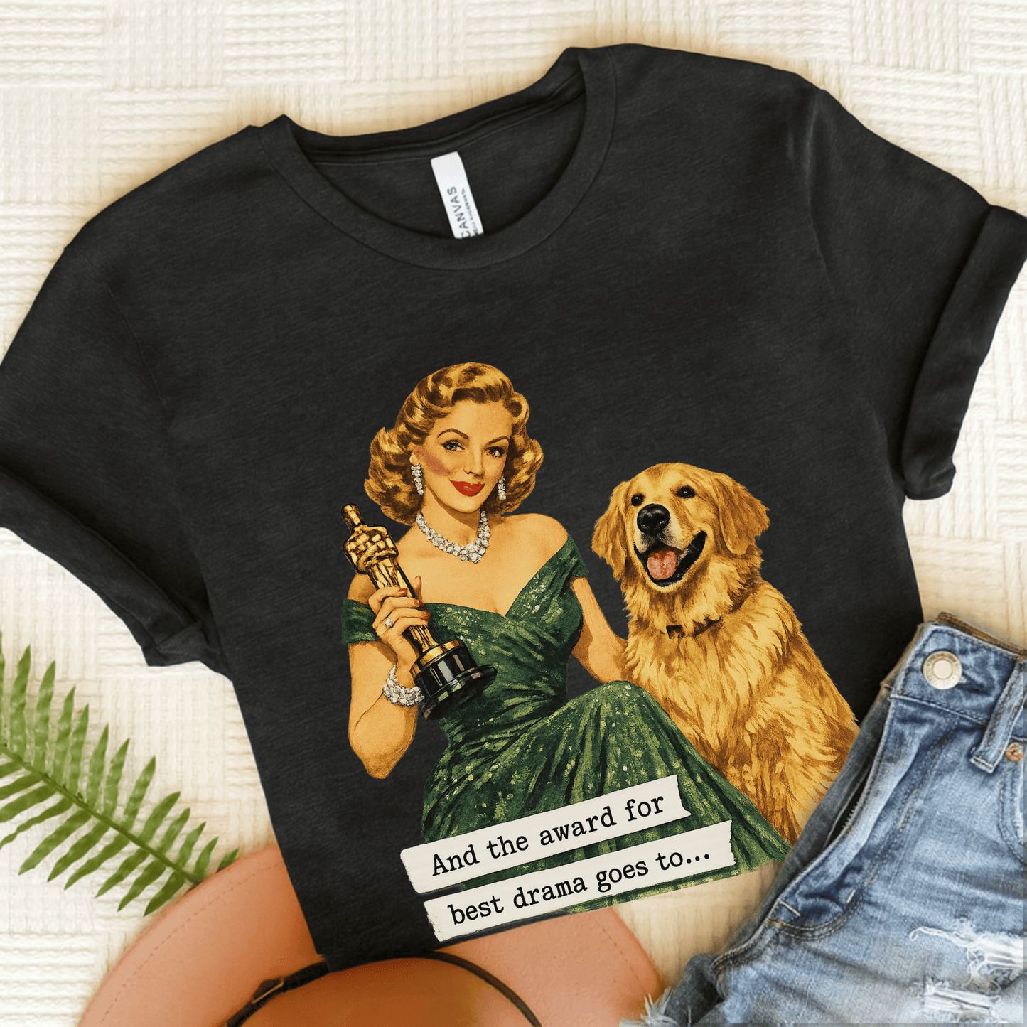 Golden Retriever Award for Best Drama Unisex TShirt Dark Grey