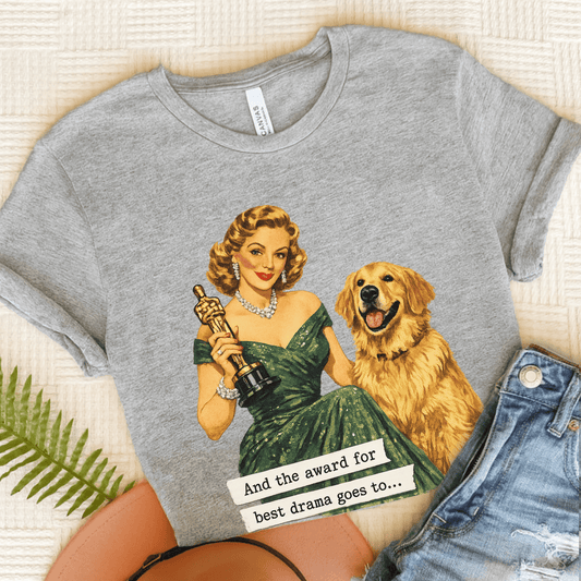 Golden Retriever Award for Best Drama Unisex TShirt Athletic Heather