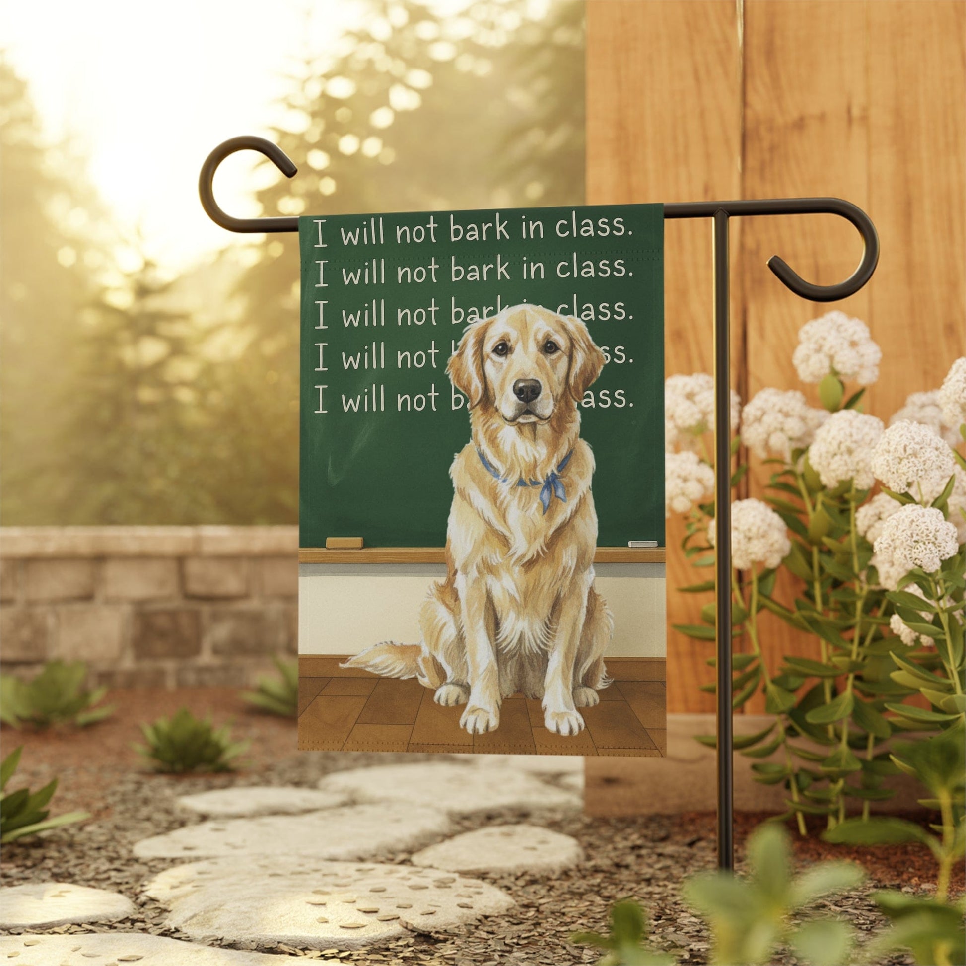 Golden Retriever Back to School Garden Flag