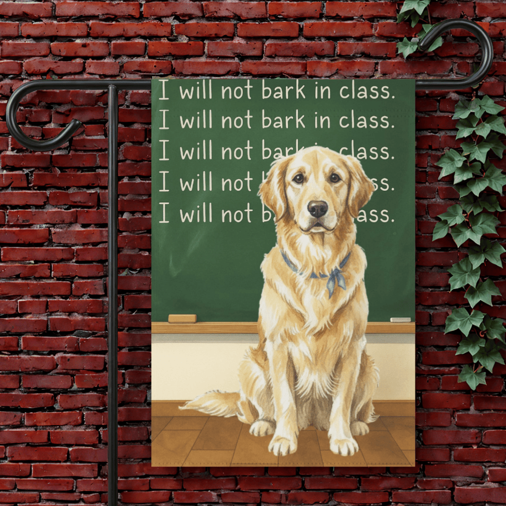 Golden Retriever Back to School Garden Flag 12'' × 18''