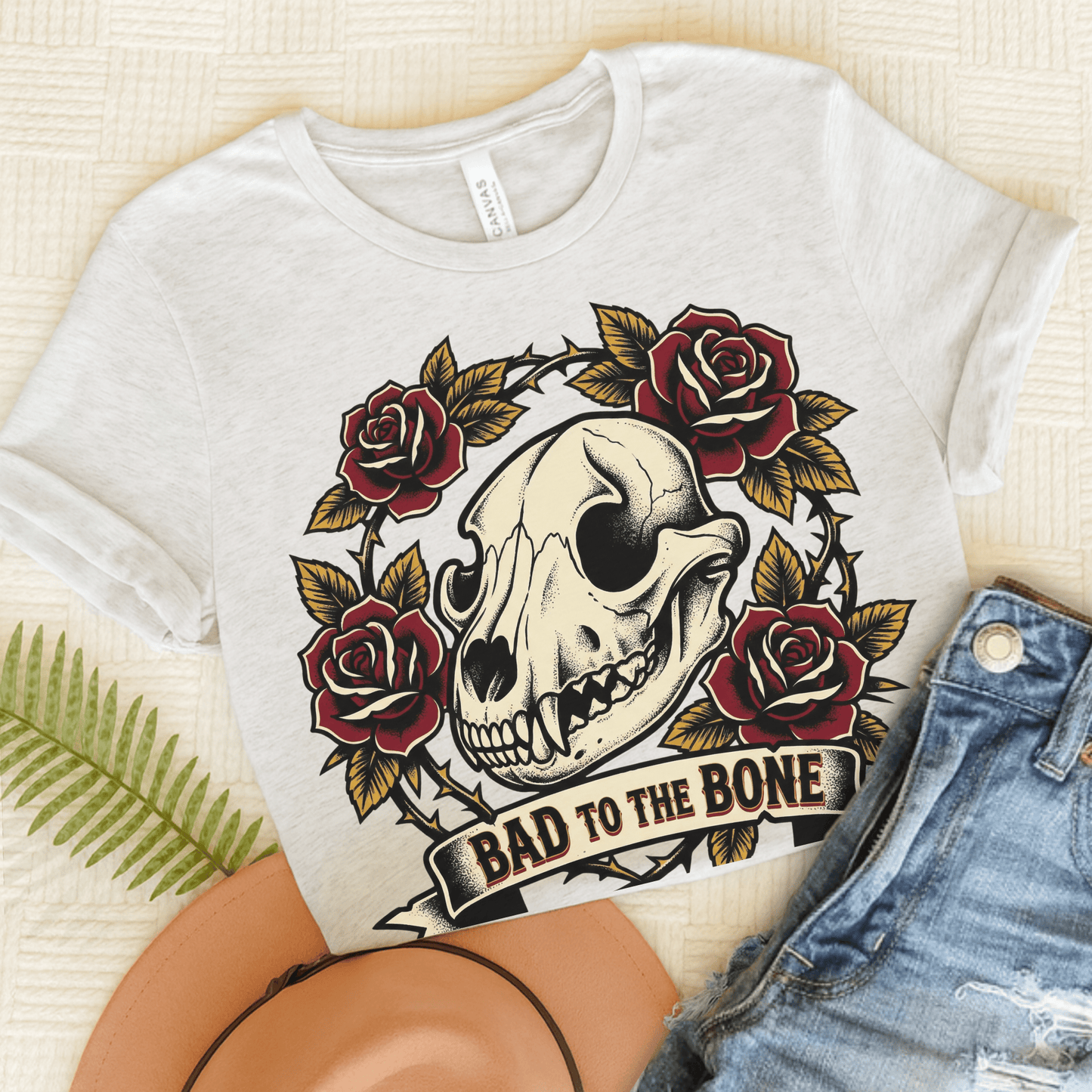 Golden Retriever Bad to the Bone Unisex Tshirt Ash