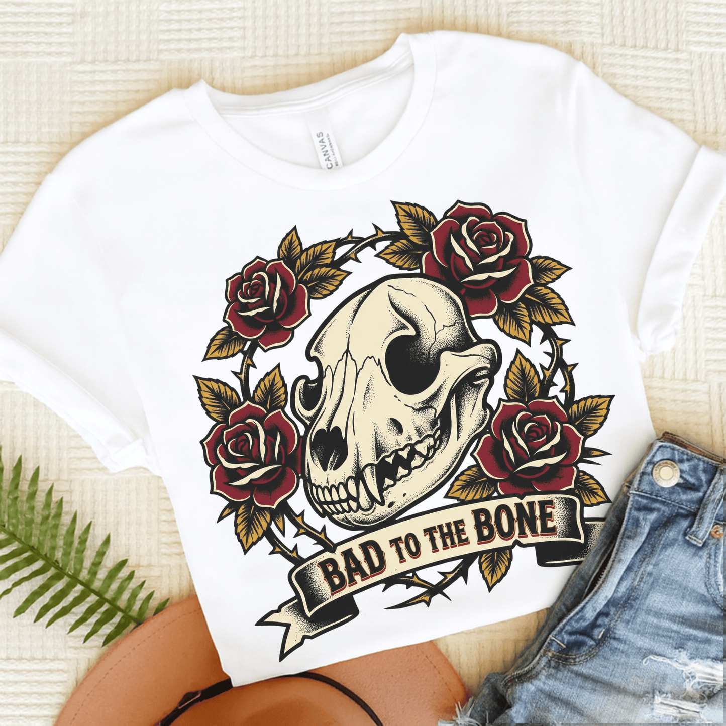 Golden Retriever Bad to the Bone Unisex Tshirt White