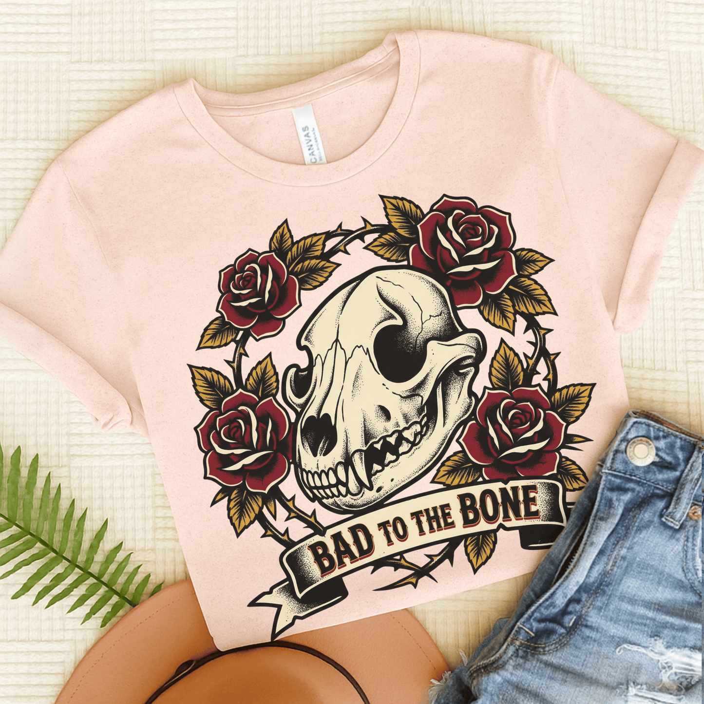 Golden Retriever Bad to the Bone Unisex Tshirt Soft Pink