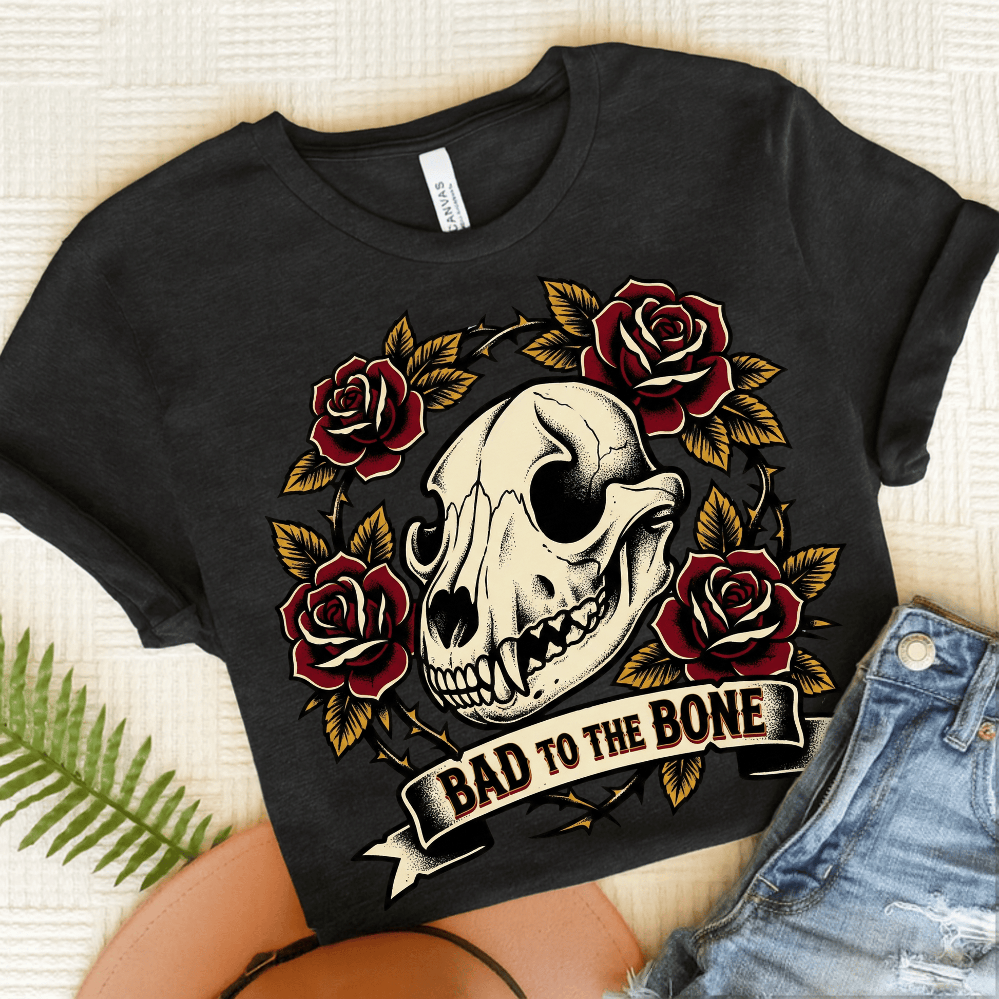 Golden Retriever Bad to the Bone Unisex Tshirt Dark Grey Heather