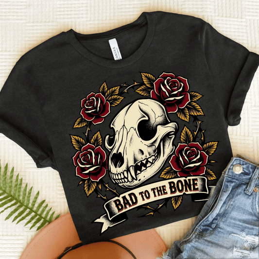 Golden Retriever Bad to the Bone Unisex Tshirt Dark Grey Heather