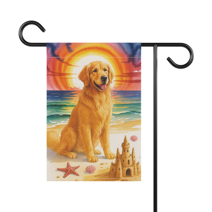 Golden Retriever Beach Garden Flag