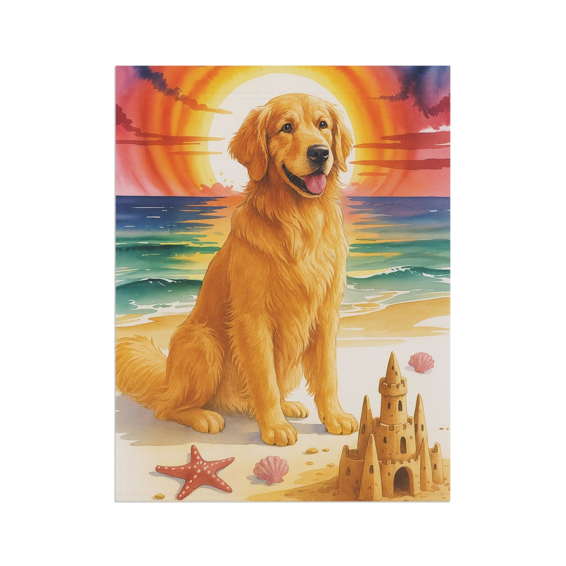 Golden Retriever Beach Garden Flag