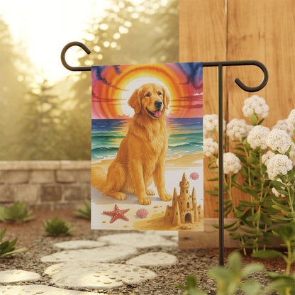 Golden Retriever Beach Garden Flag